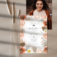 Boho Tropical Gold Foil Tassel Floral Graduation
