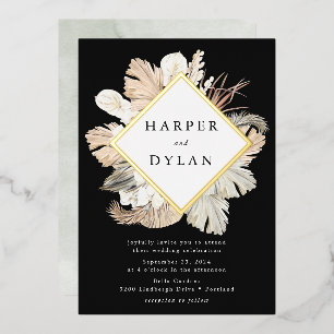 Boho Tropical Love Diamond Frame Wedding Gold