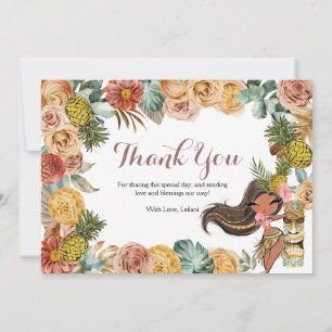 Boho Tropical Luau Thank You Card