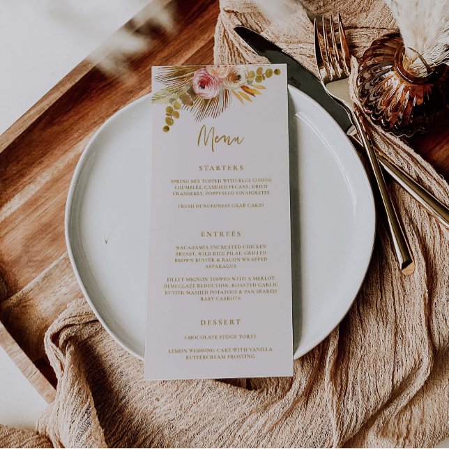 Boho Tropical Menu Wedding Party Food Drinks C103 (Creator Uploaded)