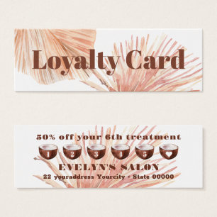  boho tropical mini loyalty card