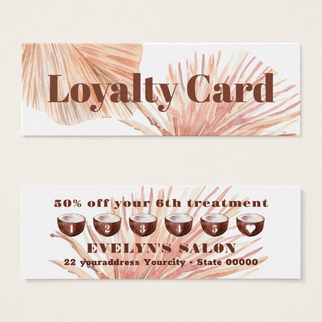  boho tropical mini loyalty card (Front & Back)