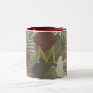 Boho tropical monstera palm leaf 70's summer mug
