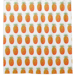 Boho Tropical Pineapple Shower Curtain