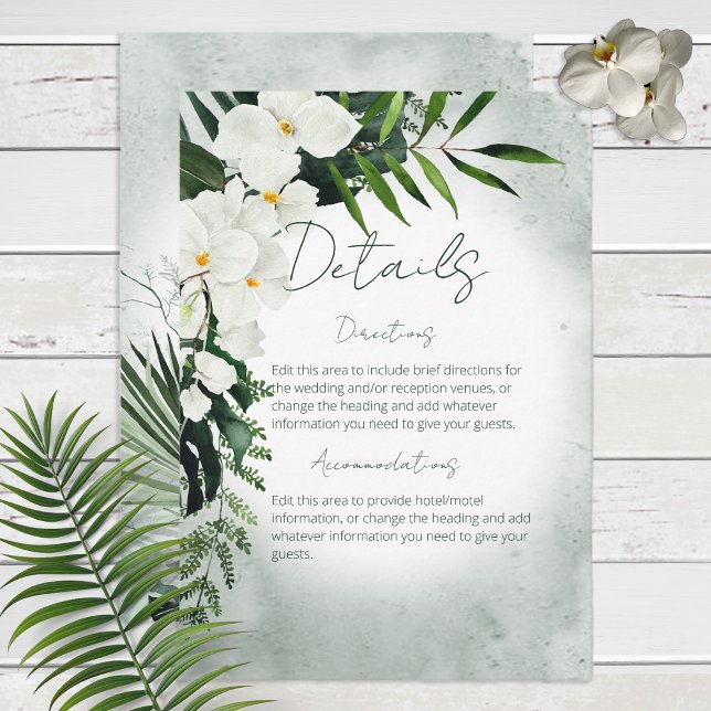 Boho Tropical Plants Watercolor Details  Enclosure Card (Creator Uploaded)