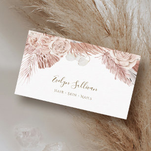 Boho tropical roses business card