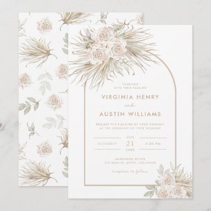 Boho Tropical Watercolor Wedding Invitation