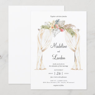 Boho Tropical Wedding Destination Invitation