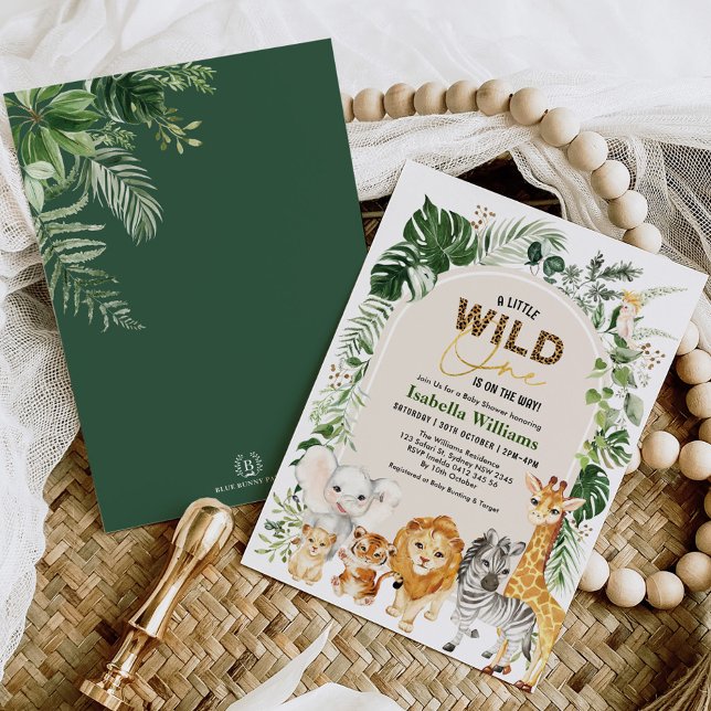Boho Tropical Wild Party Animals Boy Baby Shower Invitation (Creator Uploaded)