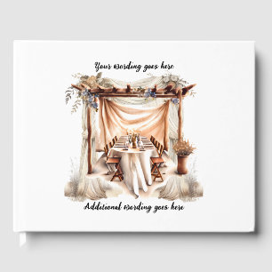 Boho Tuscan country dining Italian wedding Guest Book