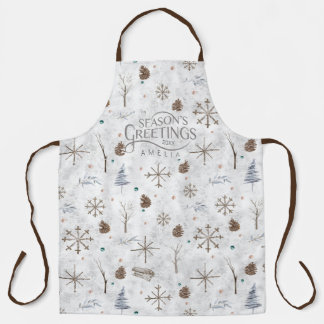 Boho Twigs & Pinecone Christmas ID986 Apron