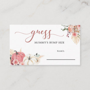 Boho Twin Pink and White Pumpkin Mummy's Bump Sign Enclosure Card