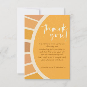 Boho Twins First Trip Around Sun Photo 1 Birthday Thank You Card