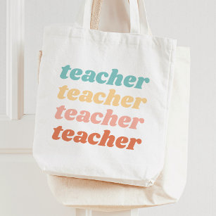 Boho Typographic Teacher Appreciation Tote Bag