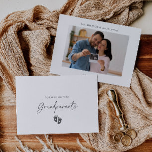 Boho Ultrasound Photo Pregnancy Announcement Card