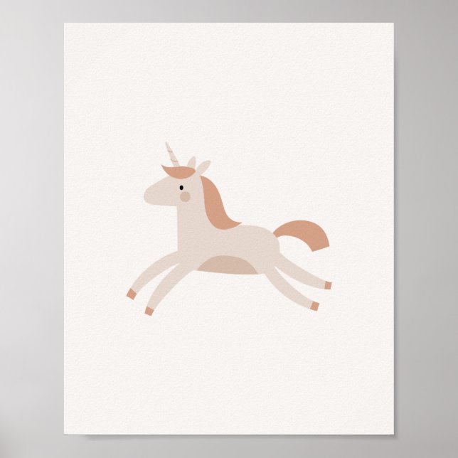 Boho Unicorn Baby Girl Nursery Art Print (Front)