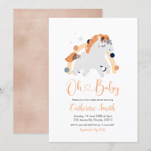 Boho Unicorn Baby Shower Invitation