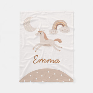 Boho Unicorn Custom Name Blanket