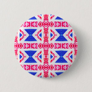 boho union jack 6 cm round badge