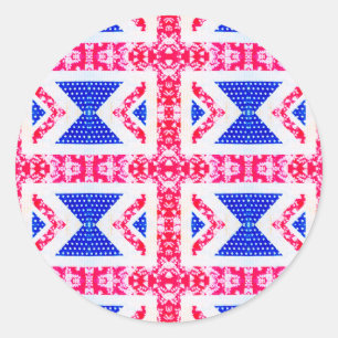 boho union jack classic round sticker