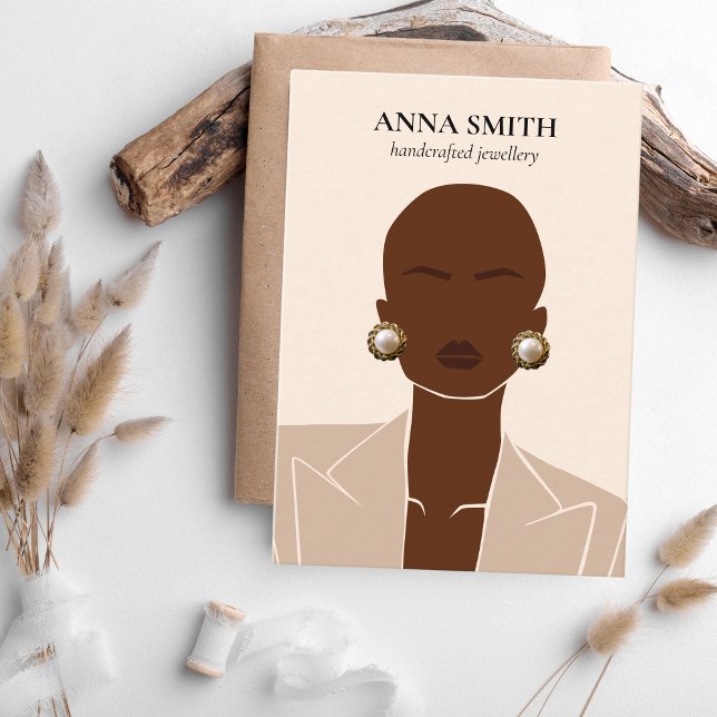 Boho unique Inclusive Woman Stud Earring Display B Business Card (Creator Uploaded)