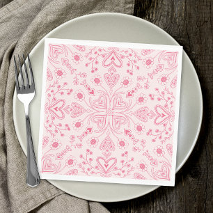 Boho Valentine Garden  Napkin