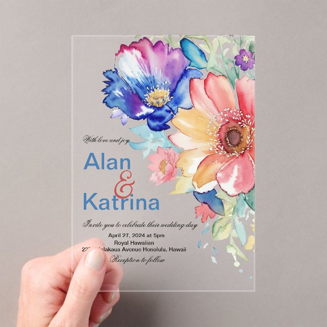 Boho Vibrant Flowers Invitation (Insitu (Handheld))