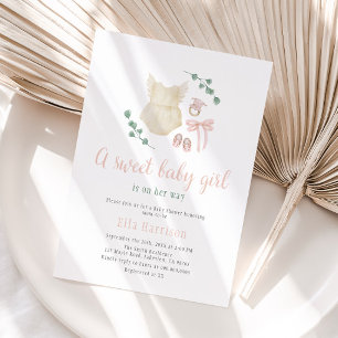 Boho Vintage Baby Outfit Invitation