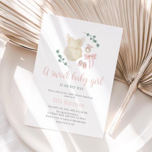 Boho Vintage Baby Outfit  Invitation (Creator Uploaded)