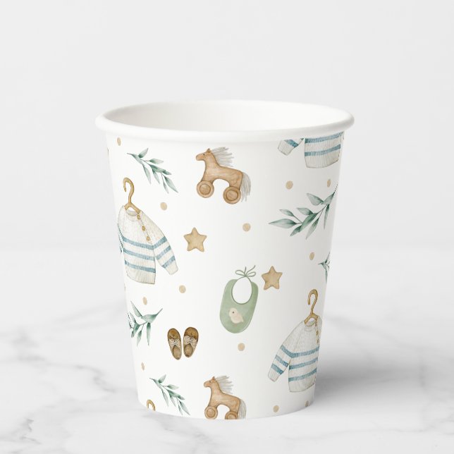 Boho Vintage Baby Pattern Paper Cups (Front)