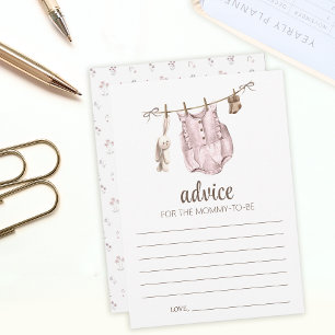 Boho vintage baby shower Advice mummy cards