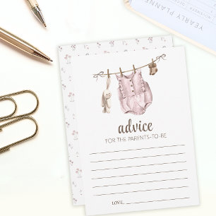 Boho vintage baby shower Advice parents cards