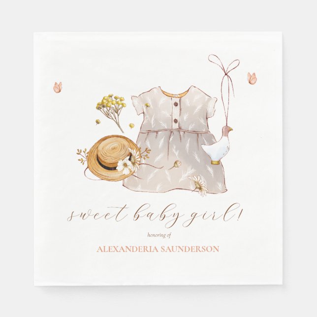  Boho Vintage Clothes Dress Baby Girl  Napkin (Front)