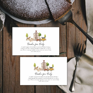 Boho Vintage Farmer Tractor Books For Baby Shower Enclosure Card