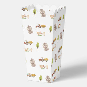 Boho Vintage Farmer Tractor Pattern Baby Shower Favour Box