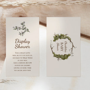 Boho Vintage Floral Baby Shower Display Shower Enclosure Card
