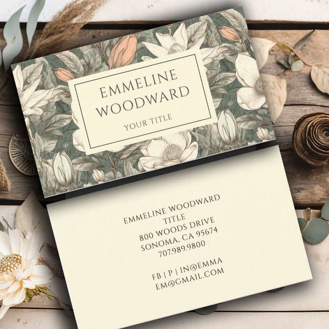 Boho Vintage Floral Botanical Business Card (Creator Uploaded)