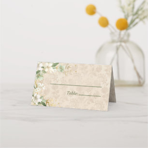 Boho Vintage Floral Botanical Wedding  Place Card