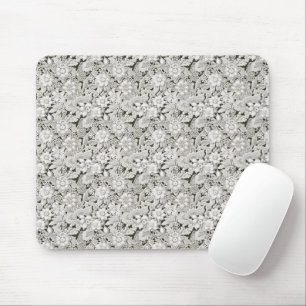 Boho Vintage Floral Lace Mouse Mat