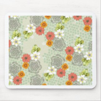 Boho Vintage Flowers Mouse Mat