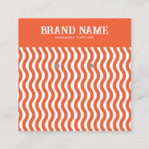 Boho Vintage orange wave Earrings Display Card