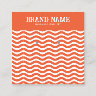 Boho Vintage orange wave Earrings Display Card