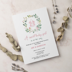 Boho Vintage Outfit Baby Shower Invitation