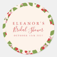 Boho Vintage Red Cherries Custom Bridal Shower