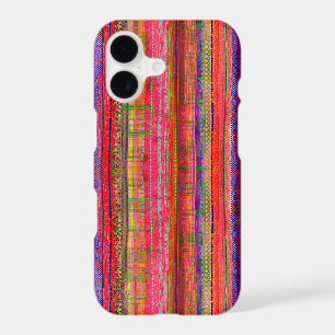 Boho Vintage Red Violet Stripes -