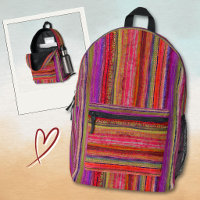 Boho Vintage Red Violet Stripes - 