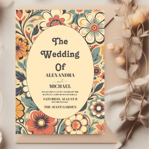 Boho Vintage Retro Wedding  Invitation