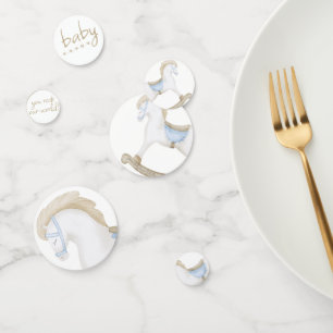 Boho Vintage Rocking Horse Cowboy Baby Shower Confetti