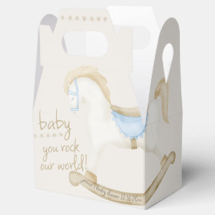 Boho Vintage Rocking Horse Cowboy Baby Shower Favour Box