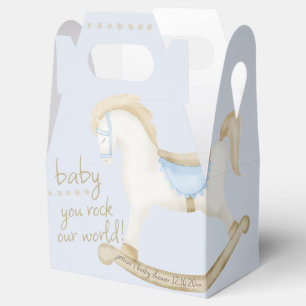 Boho Vintage Rocking Horse Cowboy Baby Shower Favour Box
